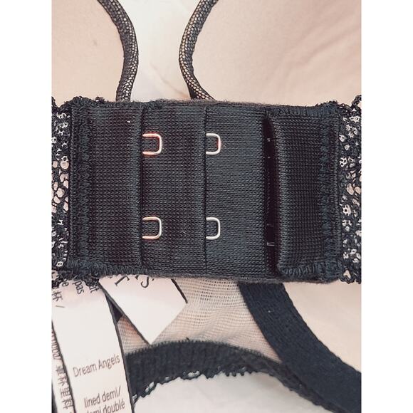 Victoria's Secret Dream Angels Black Lace Lined Demi/ Demi Double Size 32DDD(F) - Picture 6 of 10